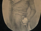 Dessin au crayon sign&eacute; - Portrait d'un militaire d&eacute;cor&eacute; - XIX&egrave;me. Anonyme