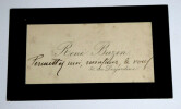 Ren&eacute; BAZIN - Carte de visite autographe. Ren&eacute; Bazin
