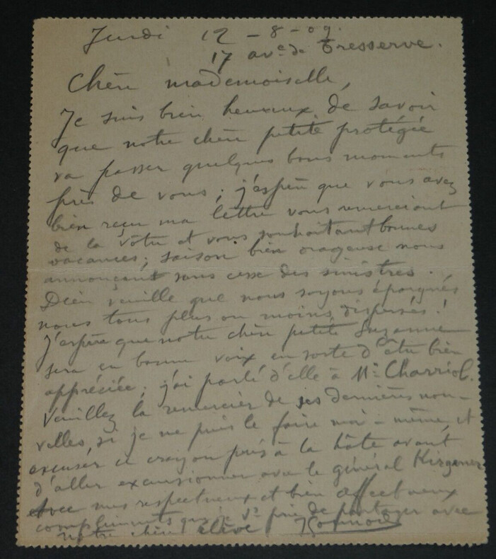 Jean GOUNOD - Lettre Autographe Sign&eacute;e "bonnes vacances" - Savoie - 1909. Jean Gounod