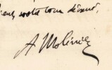 Auguste Molinier - Lettre autographe sign&eacute;e &agrave; Gabriel Monod - Fontainebleau 1885. Auguste Molinier