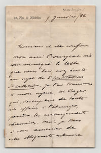 Abraham Dreyfus , auteur - Lettre autographe signée - 1882