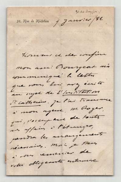 Abraham Dreyfus , auteur - Lettre autographe sign&eacute;e - 1882. Abraham Dreyfus