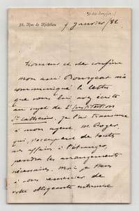 Abraham Dreyfus , auteur - Lettre autographe signée - 1882