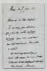 Gabriel Auguste Daubr&eacute;e - Lettre autographe sign&eacute;e de remerciements - 1884. Gabriel Auguste Daubr&eacute;e