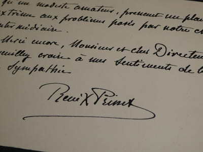 René-Xavier PRINET - CARTE-LETTRE AUTOGRAPHE SIGNÉE AU DIRECTEUR, Paris, 1927