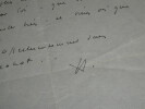 Louis JOUVET, Com&eacute;dien - LETTRE AUTOGRAPHE SIGN&Eacute;E. Louis JOUVET