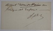 CARTE DE VISITE AUTOGRAPHE SIGNEE. L&eacute;on Daudet