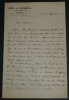 Giuseppe Jung - Lettre autographe sign&eacute;e &agrave; Charles-Ange Laisant, Milano - 1898. Giuseppe Jung