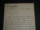 Giuseppe Jung - Lettre autographe sign&eacute;e &agrave; Charles-Ange Laisant, Milano - 1898. Giuseppe Jung