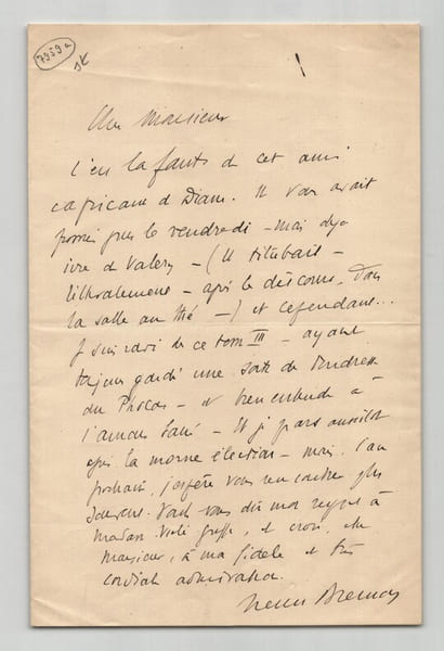 Henri Bremond - Lettre autographe sign&eacute;e. Henri Bremond