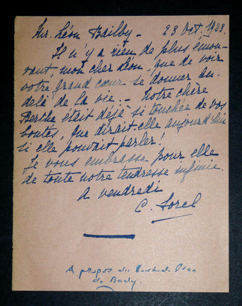 Cecile SOREL, comtesse de Segur - LETTRE AUTOGRAPHE SIGNEE A L&eacute;on BAILLY, 1923. C&eacute;cile Sorel