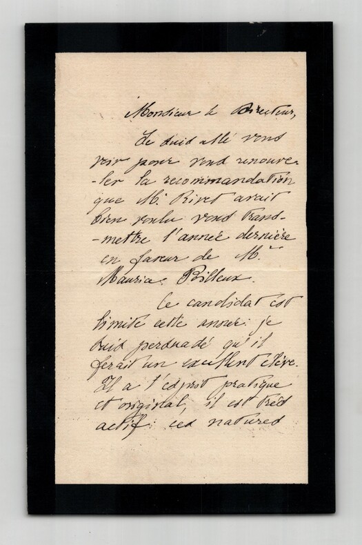 Urbain Le Verrier - Lettre autographe sign&eacute;e &agrave; Monsieur Risler. Urbain Le Verrier