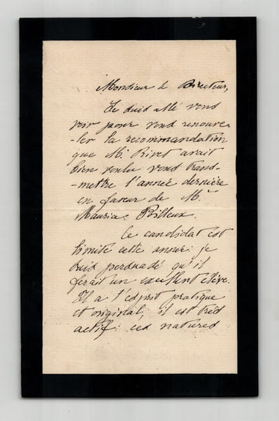 Urbain Le Verrier - Lettre autographe sign&eacute;e &agrave; Monsieur Risler. Urbain Le Verrier
