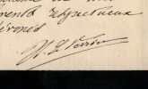 Urbain Le Verrier - Lettre autographe sign&eacute;e &agrave; Monsieur Risler. Urbain Le Verrier