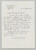 Marcel Arland - Lettre autographe sign&eacute;e &agrave; Thierry Maulnier - 1985. Marcel Arland