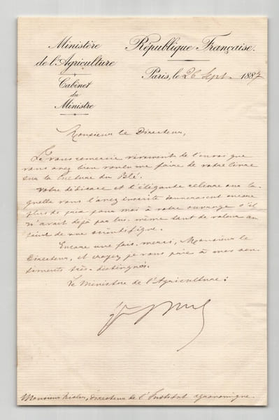 Paul Barbe - Lettre autographe sign&eacute;e &agrave; Eug&egrave;ne Risler de remerciements - 1887. Paul Barbe