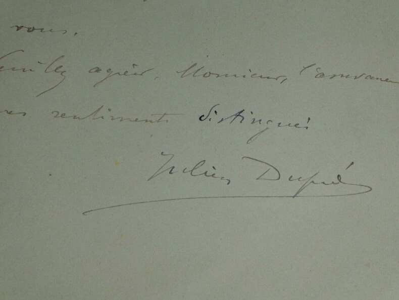 Julien DUPR&Eacute; - LETTRE AUTOGRAPHE SIGN&Eacute;E - "Exposition" - 1903. Julien DUPR&Eacute;