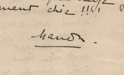 Manon Thiébaut - Ensemble de deux lettres autographes signées à Liane de Pougy