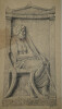 Dessin original sign&eacute; - St&egrave;le fun&eacute;raire du IVe si&egrave;cle. Louis Henri Laffill&eacute;e