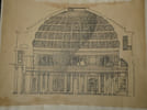 Coupe du Panth&eacute;on - Dessin original sign&eacute; de ses initiales. Louis Henri Laffill&eacute;e