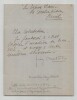 Henry Bataille - Lettre autographe sign&eacute;e &eacute;crite la veille de sa mort - 1922. Henry Bataille