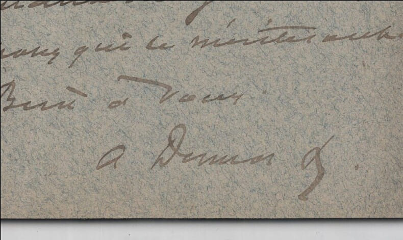 Alexandre Dumas Fils - Carte lettre autographe sign&eacute;e adress&eacute;e &agrave; Monsieur Marck. Alexandre Dumas Fils