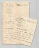 Gabriel Monod. Ensemble de deux lettres autographes sign&eacute;es, Revue Historique, 1883. Gabriel Monod
