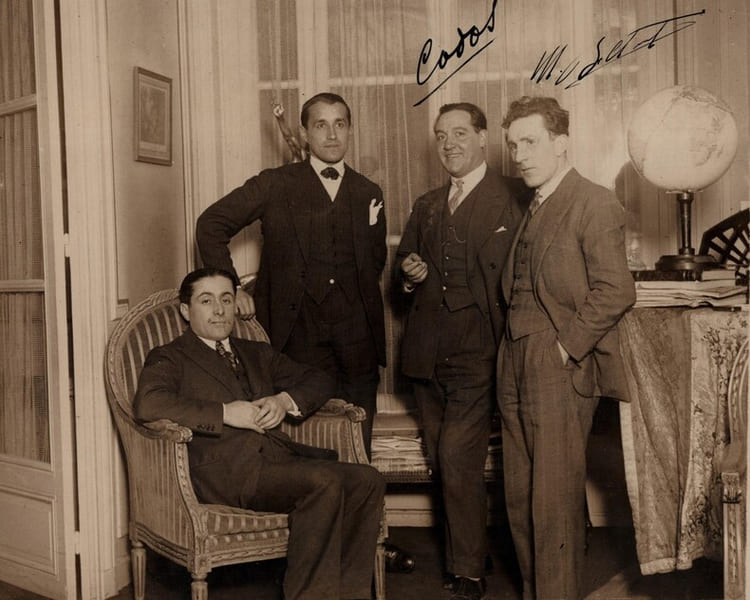 Photographie d'&eacute;poque Costes Codos et Bellonte sign&eacute;e par Codos et Bellonte. Paul Codos et Maurice Bellonte