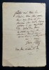 LETTRE AUTOGRAPHE SIGN&Eacute;E, A PROPOS D'UNE DEMANDE. L&eacute;on Pillet