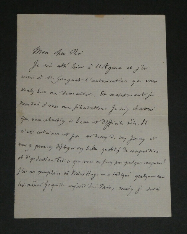 Paul Meurice - Lettre autographe sign&eacute;e. Paul Meurice