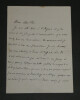 Paul Meurice - Lettre autographe sign&eacute;e. Paul Meurice