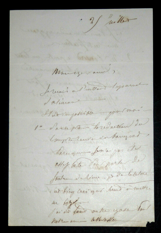 LETTRE AUTOGRAPHE SIGN&Eacute;E, 3 pages. DE VIGNERAL Christian (comte)
