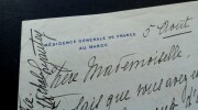 EPOUSE DU MARECHAL Hubert LYAUTEY - LETTRE AUTOGRAPHE SIGN&Eacute;E, INFIRMERIE 1925. &Eacute;pouse du Mar&eacute;chal Hubert LYAUTEY (In&egrave;s de Bourgoing)