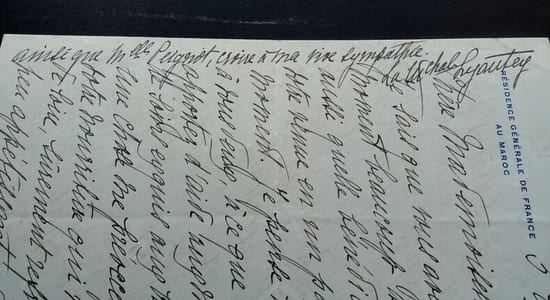 EPOUSE DU MARECHAL Hubert LYAUTEY - LETTRE AUTOGRAPHE SIGNÉE, INFIRMERIE 1925