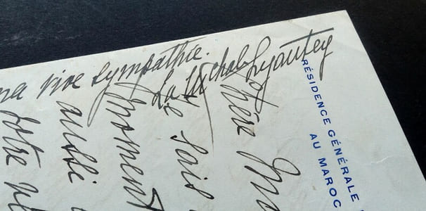 EPOUSE DU MARECHAL Hubert LYAUTEY - LETTRE AUTOGRAPHE SIGNÉE, INFIRMERIE 1925