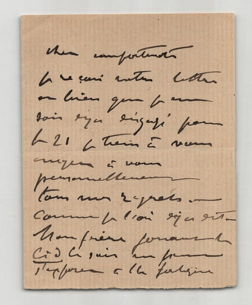 Paul Mounet - Lettre autographe sign&eacute;e "Mon fr&egrave;re jouant le Cid ce soir". Paul Mounet