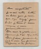 Paul Mounet - Lettre autographe sign&eacute;e "Mon fr&egrave;re jouant le Cid ce soir". Paul Mounet