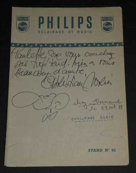 Christian MORIN, Mireille, et Georges Deux - Autographes issus d'un carnet d'autographes. Christian MORIN, Mireille, Georges Deux