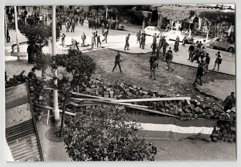 Photographie argentique de 1960 Guerre Alg&eacute;rie Semaine des Barricades R&eacute;sistance. 