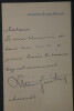 Lucien GUITRY - Lettre Autographe Sign&eacute;e de remerciements. Lucien GUITRY