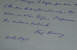 Paul HERVIEU - Lettre autographe sign&eacute;e, dat&eacute;e du 15 ao&ucirc;t 1913. Paul HERVIEU