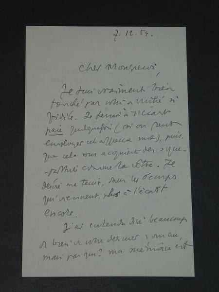 Henry de Montherlant - Lettre autographe sign&eacute;e [Le cloaque litt&eacute;raire fran&ccedil;ais] - 1954. Henry de Montherlant