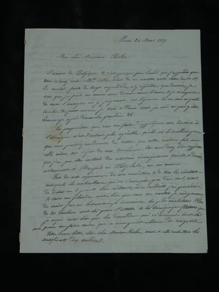 Beno&icirc;t Fourneyron - Lettre autographe sign&eacute;e - Turbines & Cockerill - Paris 1837. Beno&icirc;t Fourneyron