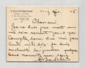 Ren&eacute; Baschet - Carte lettre autographe sign&eacute;e le 5 f&eacute;vrier 1916. Ren&eacute; Baschet
