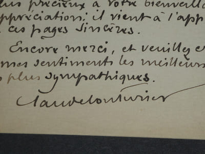 Claude Couturier - Lettre autographe signée - François Coppée - 1913