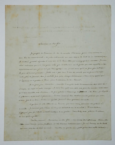 Alexandre Vinet - Lettre autographe sign&eacute;e - Journal L'Esp&eacute;rance Lausanne - 1839. Alexandre Vinet