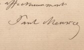Paul Meurice - Lettre autographe sign&eacute;e - Henri Demesse - Presse & Litt&eacute;rature. Paul Meurice