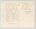 Victor Consid&eacute;rant - Lettre autographe sign&eacute;e - 1882. Victor Consid&eacute;rant