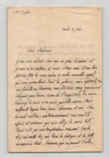 Victor Cherbuliez - Lettre autographe sign&eacute;e &agrave; Marie Tr&eacute;lat - Concert & Sauterie. Victor Cherbuliez