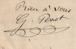 Georges Perrot Lettre autographe sign&eacute;e Recommandation Institut agronomique 1894. Georges Perrot